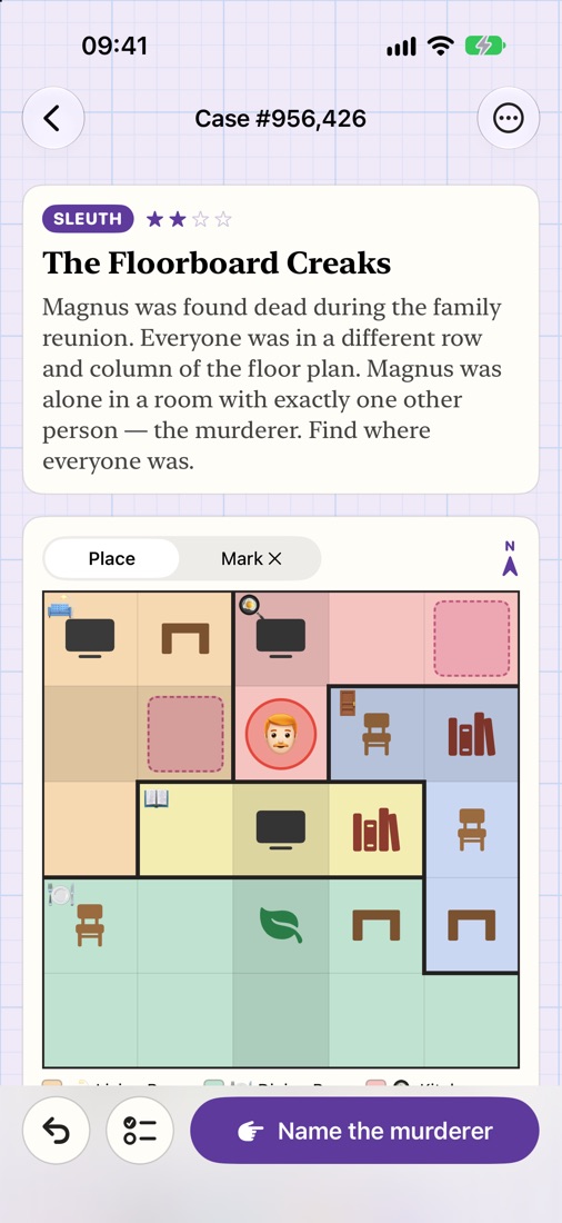 A Floor Plan case: a house of coloured rooms with furniture